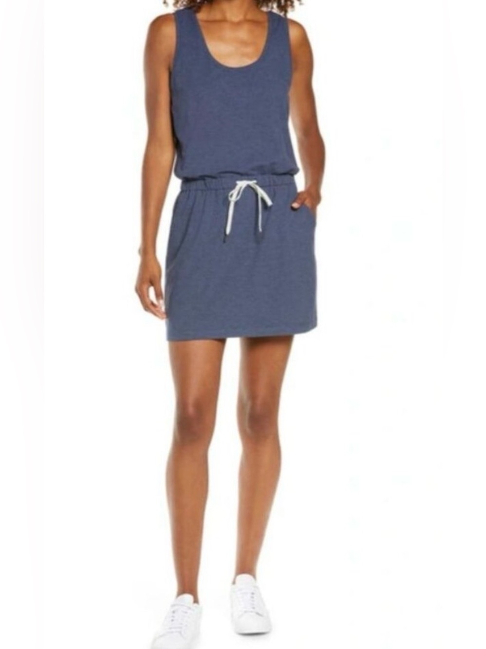 Zella | Navy Sleeveless Drawstring dress